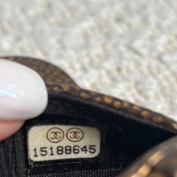 Authentic Chanel Gold Bronze Metallic Caviar Timeless Wallet on Chain Double CC - Picture 4 of 13